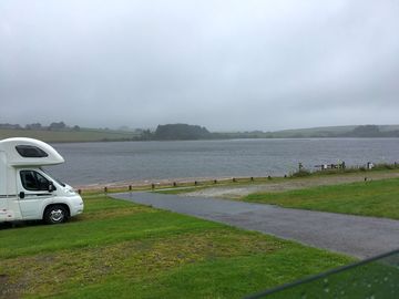 Hardstanding pitches with lake view