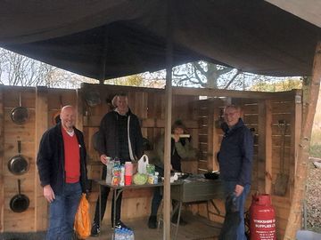 Kitchen area with military cooking facility