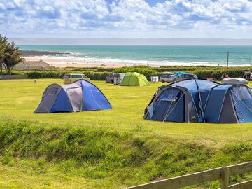 Grass tent pitches