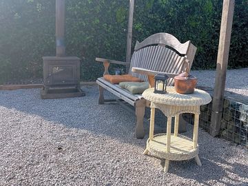 Seating in the farmhouse grounds