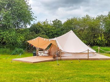 Bell tent on decking