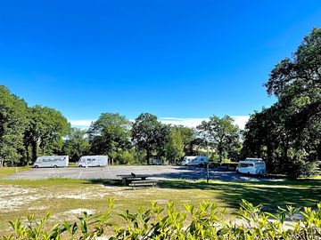 Parking area and picnic table