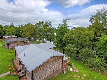 Aerial view of lodges