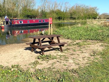 Riverside picnic benches