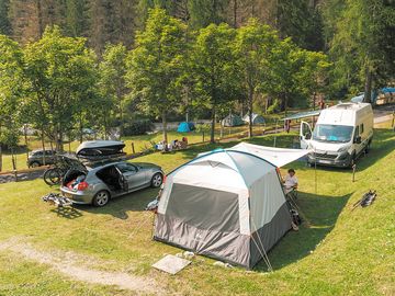 Grass tent pitches