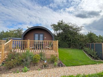 Private garden around the pod