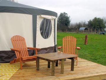 Relax outside the yurt