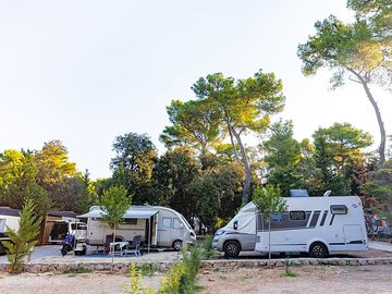 Pitch and camper