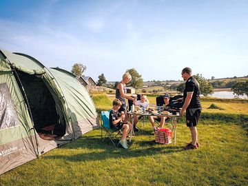 Family grass pitch with electric connection