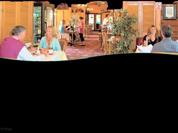 The village inn which serves morning coffee and meals at lunchtime and evening