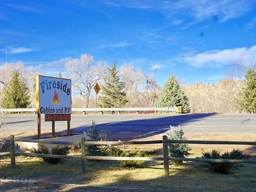 Roadside entrance sign