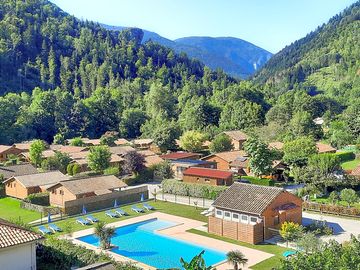 Swimming pool and mountain view