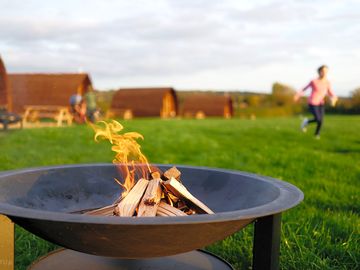 Fire bowl in the field