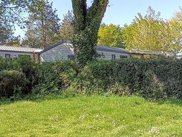Partially shaded grass pitches
