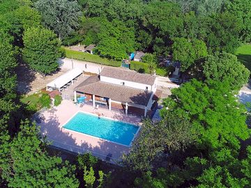 Swimming pool and restaurant terrace