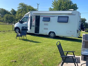 Our motorhome near the barbecue