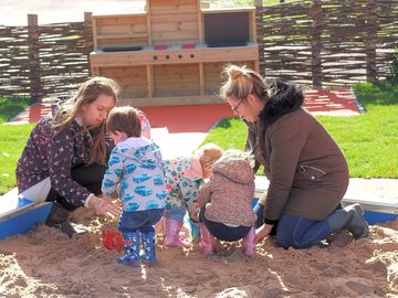 Sand and water play area