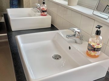 The sinks in the camping toilets