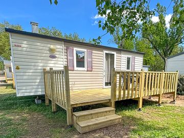 Cabin exterior with decking