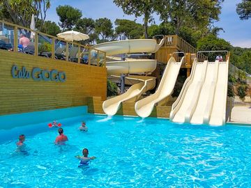 Waterslides at the pool