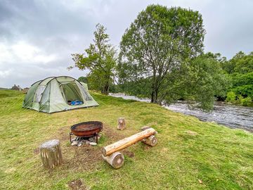 Grass tent pitch