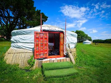 Steps to the yurt