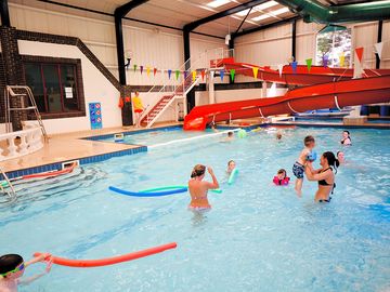 Indoor heated pool with slide