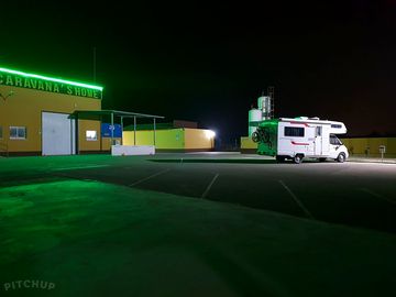 The site at night