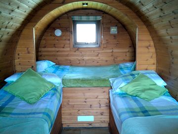 Another view of the pod, showing the curved ceiling