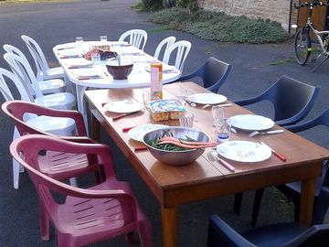 Communal area with dining table
