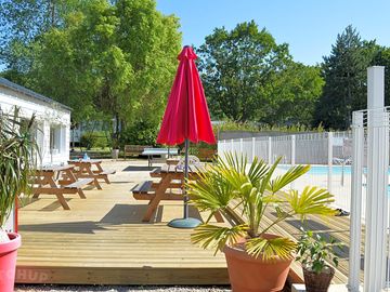 Bar terrace overlooking the pool