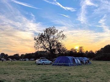 The pitches at sunset
