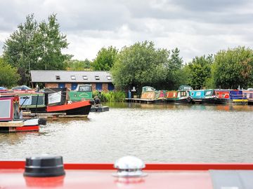 Canal boats in the marina
