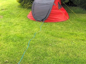 A two person tent with electric