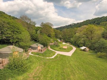 View of the yurts
