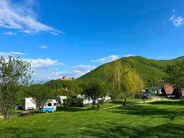 Fabulous mountain views from the pitches