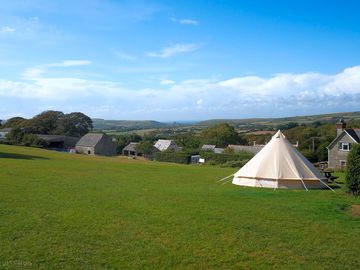 View of the bell tent against the Purbeck hills (added by manager 23 Jan 2020)