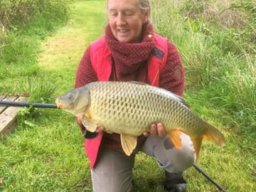 A common carp caught in the small pool, May 2019 (added by manager 28 Jan 2020)