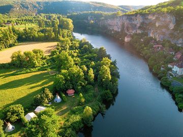 The campsite seen from above