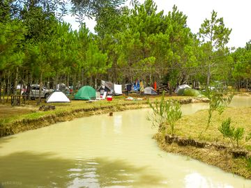 Pitches by the water