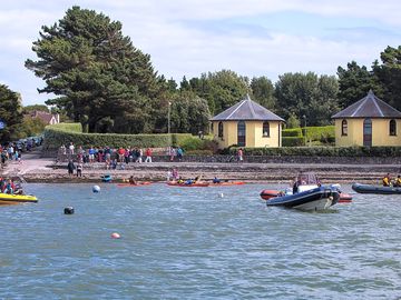 Activity on the Bay in front of Bayview Campsite Dungarvan Waterford
