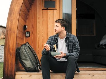 Take in the scenery from outside your pod