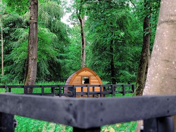 Camping Cabin nestled in Castlewood Holiday Park Location
