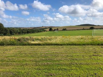 Lower camping area looking towards the Purbecks