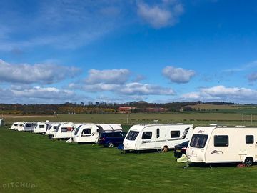 The serviced grass pitches