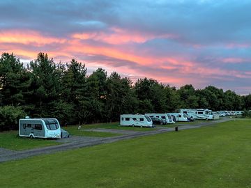 Impressive sunsets above the site