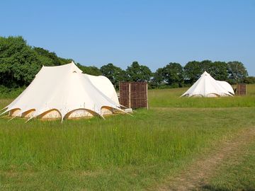 All our bell tents are spaciously appointed on decks with private frontage.