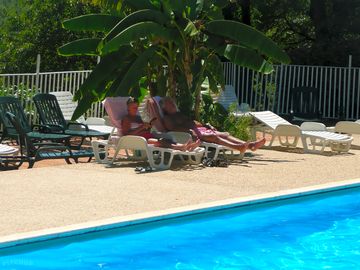 Chilling out by the pool