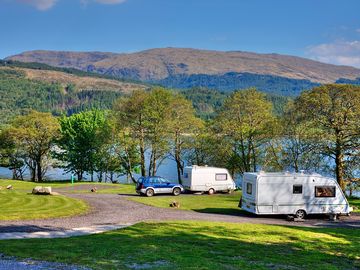 Lochside pitches with mountain views
