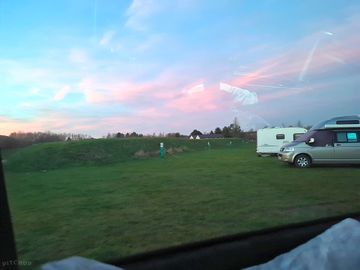 From inside the camper.